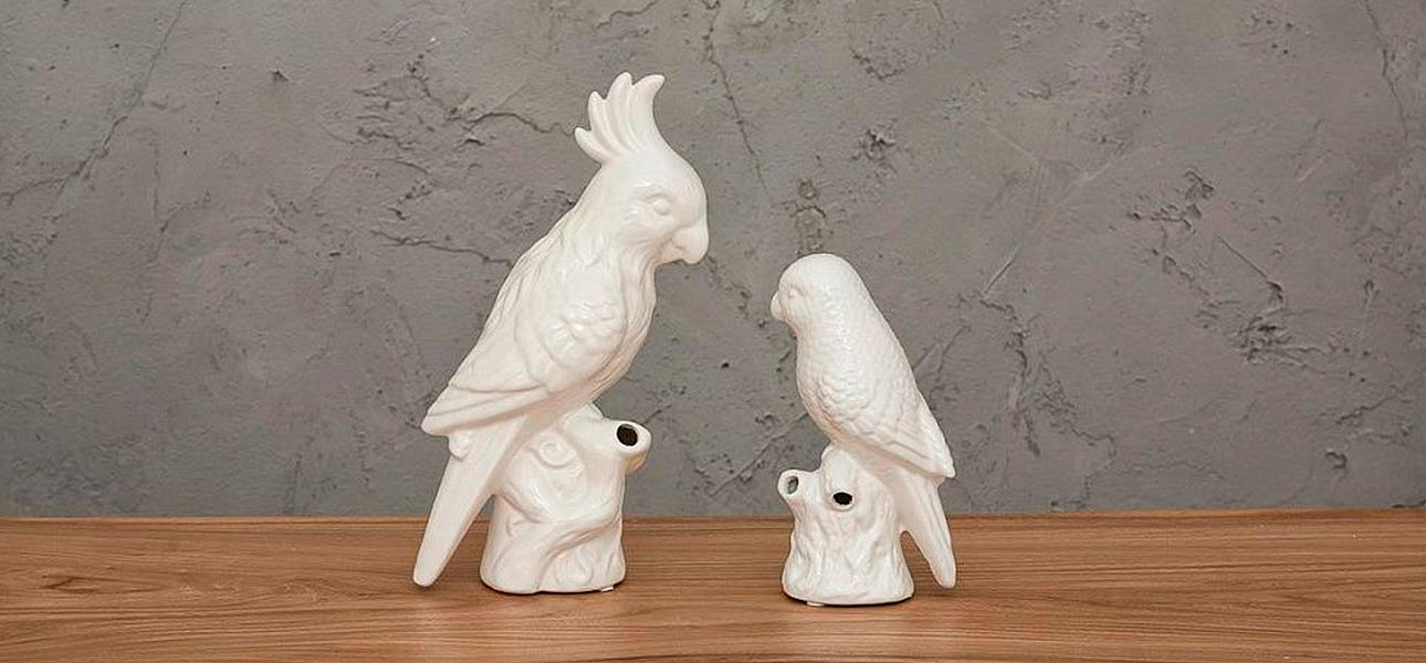 Фигурка керамика белый попугай Small Parrot Фигурка керамика белый попугай Small Parrot - Loft-Concept в Рязани