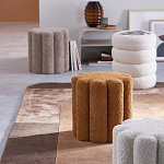 Пуф с обивкой из ткани букле Flo Brown Pouf варинант исполнения - 3 | Loft Concept в Рязани