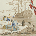 Обои ручная роспись Views of Italy Azure on Sepia варинант исполнения - 1 | Loft Concept в Рязани