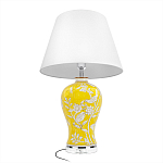 Настольная лампа желтая с изображением белых птиц Flight Among Acacia варинант исполнения - 3 | Loft Concept в Рязани