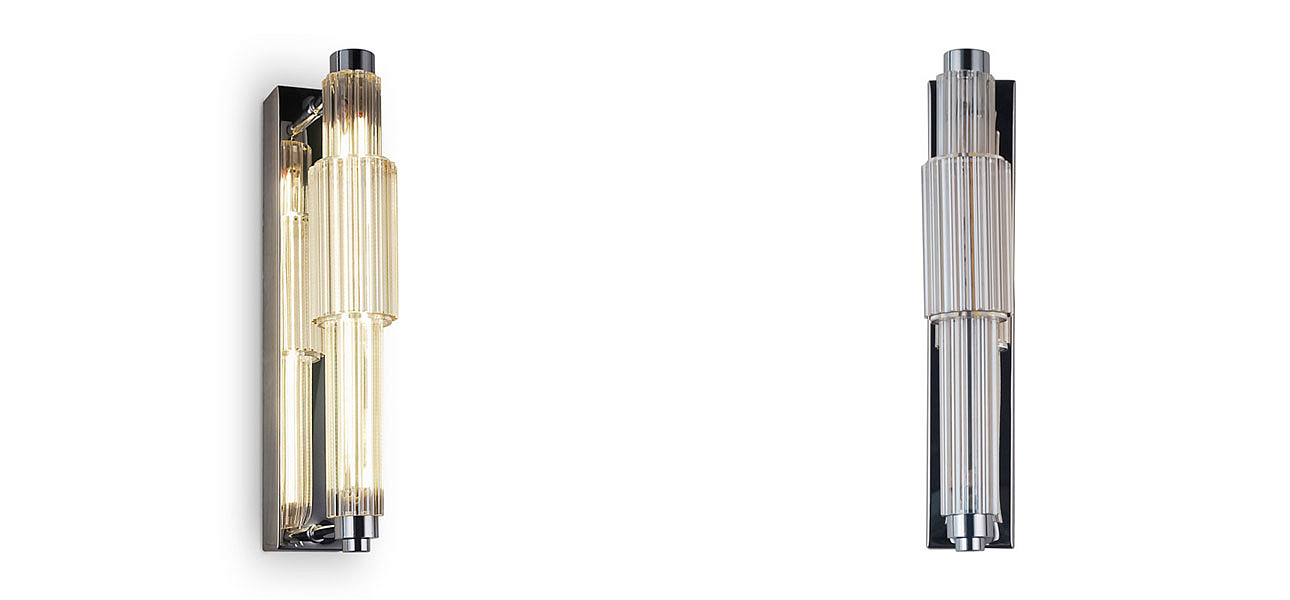 Бра с вертикальным узким плафоном Fuse Crystal Beige Бра с вертикальным узким плафоном Fuse Crystal Beige - Loft-Concept в Рязани