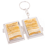 Зеркало брелок складное двухстороннее из натурального камня Оникс Silver Stone Mirrors варинант исполнения - 2 | Loft Concept в Рязани