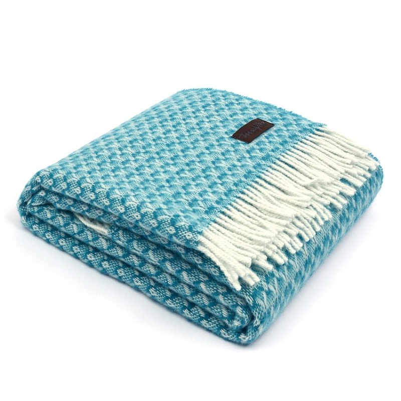 Плед BRIAS TRIANGLE 1510 Marzotto Голубой в Рязани | Loft Concept 