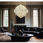 Люстра с овальными подвесками из натурального камня Spatial Composition варинант исполнения - 7 | Loft Concept в Рязани