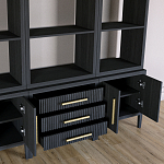 Модульный стеллаж Primo из трех составных элементов Черный дуб варинант исполнения - 5 | Loft Concept в Рязани