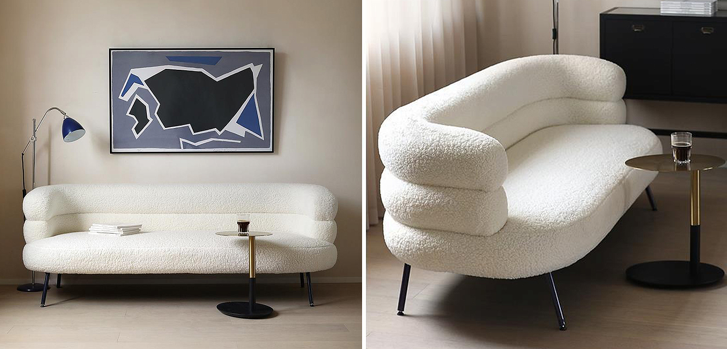 Диван Boyle White Boucle Sofa Диван Boyle White Boucle Sofa - Loft-Concept в Рязани