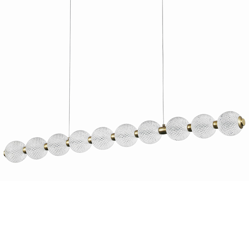 Подвесной линейный светодиодный светильник Crystal Globule Linear Hanging Lamp Прозрачный Бронза Подвесной линейный светодиодный светильник Crystal Globule Linear Hanging Lamp Прозрачный Бронза в Рязани | Loft Concept