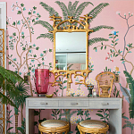 Обои ручная роспись Amazonia Florence Pink dyed silk варинант исполнения - 4 | Loft Concept в Рязани