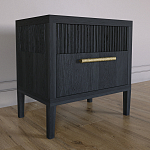 Прикроватная Тумбочка Primo с двумя ящиками Черный дуб варинант исполнения - 5 | Loft Concept в Рязани