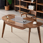 Стол рабочий округлой формы с ящиком  Working Moonnut Table варинант исполнения - 2 | Loft Concept в Рязани