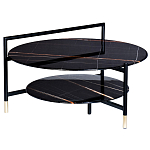 Стол журнальный круглый черный с полкой Inherence варинант исполнения - 1 | Loft Concept в Рязани