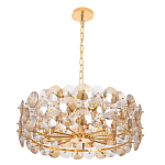 Люстра круглая золотого цвета с круглыми хрустальным элементами Solyria варинант исполнения - 3 | Loft Concept в Рязани