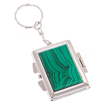 Зеркало брелок складное двухстороннее из натурального камня Малахит Stone Mirrors варинант исполнения - 1 | Loft Concept в Рязани
