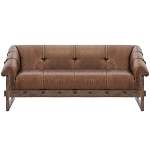 Трехместный диван Duncan винтажная коричневая кожа варинант исполнения - 1 | Loft Concept в Рязани