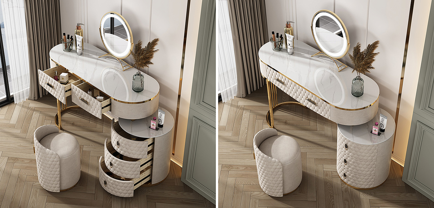 Трельяж Kathryn Bedroom Dressing Table White Трельяж Kathryn Bedroom Dressing Table White - Loft-Concept в Рязани