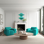 Подвесной вязаный бирюзовый светильник «Звезда Востока 02» варинант исполнения - 1 | Loft Concept в Рязани