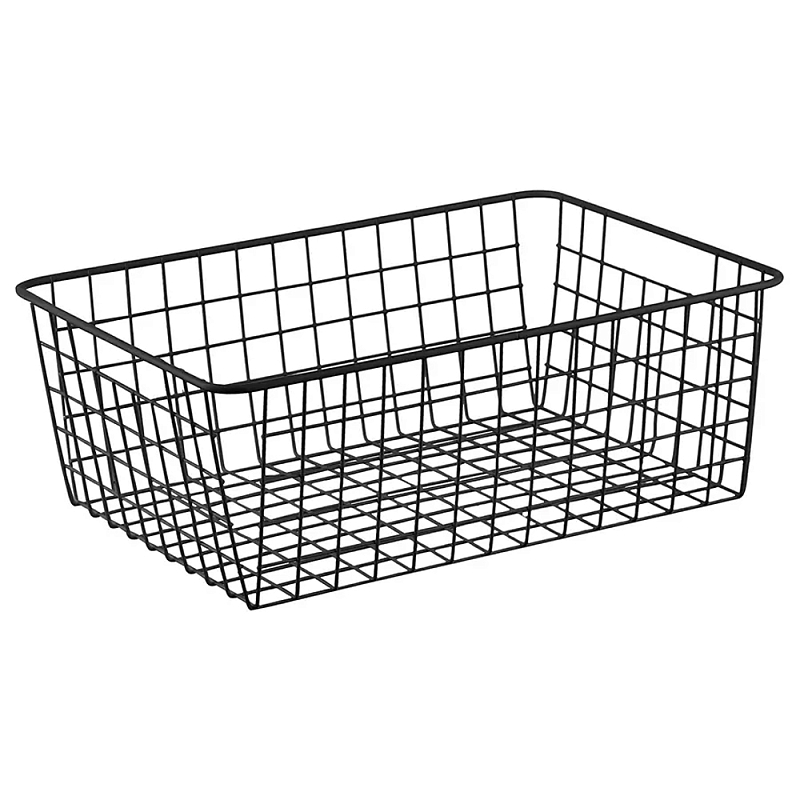 Корзина для хранения железная Iron Basket M Белый Черный Корзина для хранения железная Iron Basket M Белый Черный в Рязани | Loft Concept