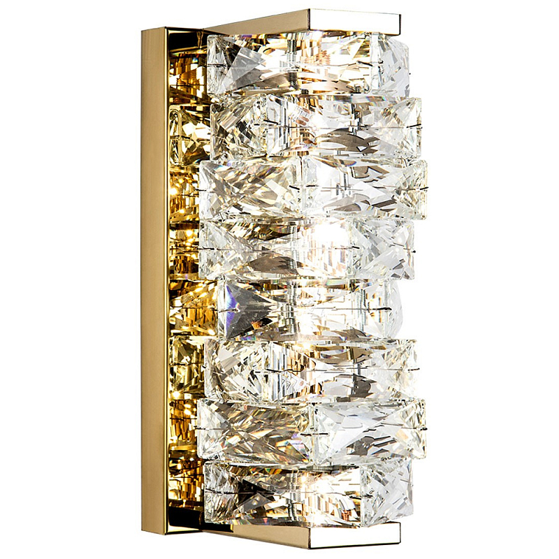 Бра с хрустальным декором Heavenly Crystal Wall Lamp Прозрачный Золотой Хром Бра с хрустальным декором Heavenly Crystal Wall Lamp Прозрачный Золотой Хром в Рязани | Loft Concept