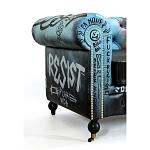 Диван в Лофт Честерфильд граффити из винтажной кожи GRAFFITI PARA Chesterfield варинант исполнения - 4 | Loft Concept в Рязани