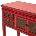 Деревянная консоль в китайском стиле с ящиками и дверцами красная Chinese Console Table варинант исполнения - 4 | Loft Concept в Рязани