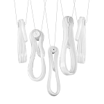 Подвесной светильник белого цвета с 6-ю изогнутыми плафонами Flow Loop варинант исполнения - 8 | Loft Concept в Рязани