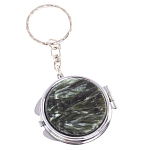 Зеркало брелок карманное двухстороннее из натурального камня Серафинит Stone Mirrors варинант исполнения - 5 | Loft Concept в Рязани