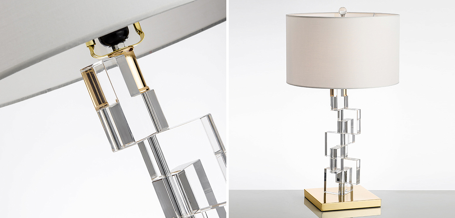 Настольная лампа Leuan Glass Cubes Lampshade Table Lamp Настольная лампа Leuan Glass Cubes Lampshade Table Lamp - Loft-Concept в Рязани
