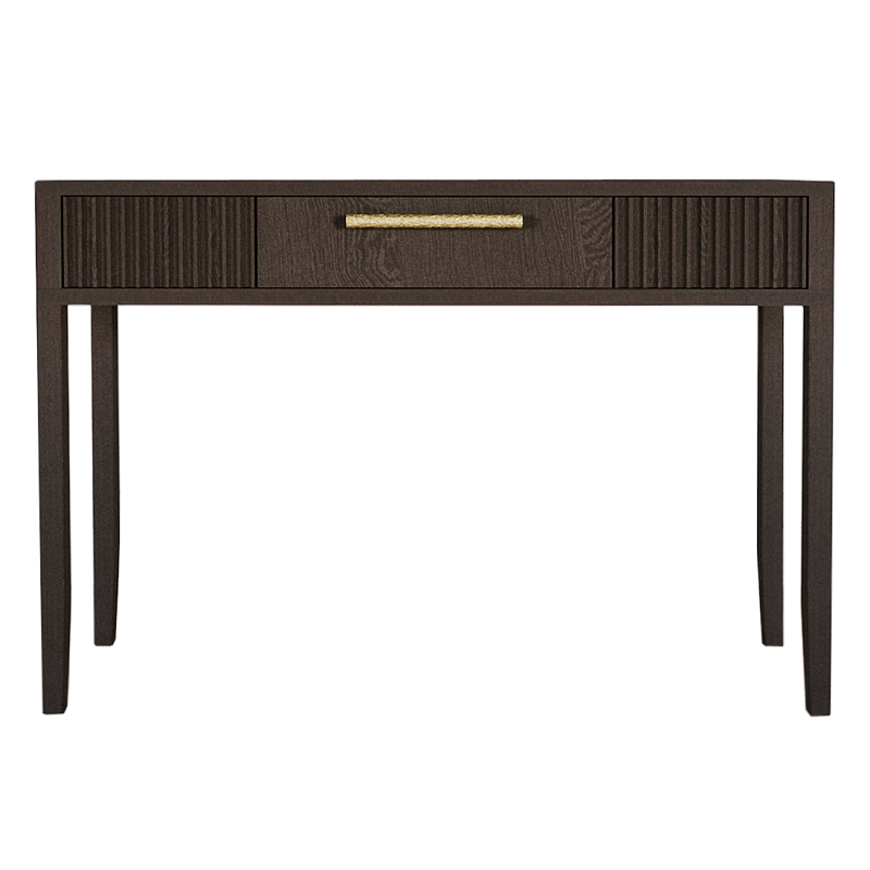 Элегантная Консоль Primo с выдвижным ящиком Темный орех Темный дуб Золотой в Рязани | Loft Concept 