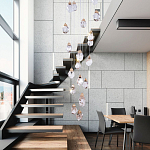 Большая каскадная люстра с хрустальными плафонами Esme Crystal Brass Cascade Chandelier 25 варинант исполнения - 2 | Loft Concept в Рязани