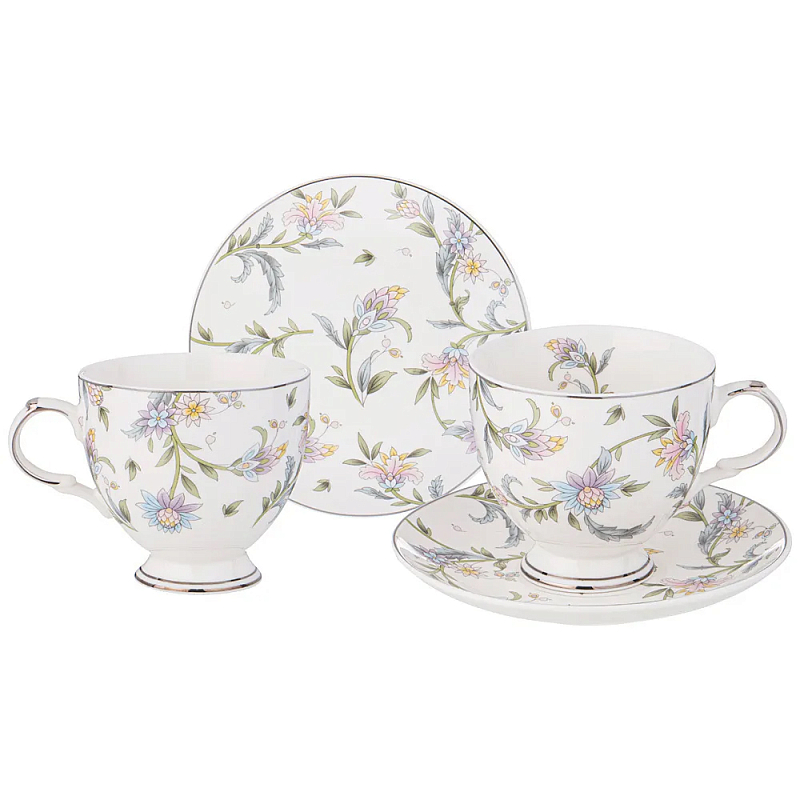 Чайный сервиз из фарфора на 2 персоны 4 предмета Tea Flower Set Мульти Чайный сервиз из фарфора на 2 персоны 4 предмета Tea Flower Set Мульти в Рязани | Loft Concept