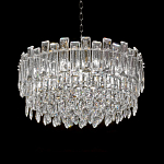 Круглая люстра с хрустальными подвесками на серебряном каркасе Gorgeous Crystal Light варинант исполнения - 5 | Loft Concept в Рязани