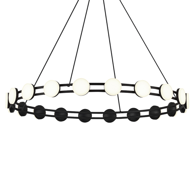 Люстра кольцевая с круглыми светодиодными источниками света Maxine Light Черный Золотой Белый в Рязани | Loft Concept 