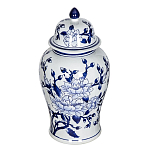 Ваза с крышкой и синим цветочным узором Blue & White Ornament  варинант исполнения - 1 | Loft Concept в Рязани