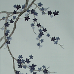 Обои ручная роспись Cherry Tree Original colourway on Adam Grey dyed silk варинант исполнения - 2 | Loft Concept в Рязани
