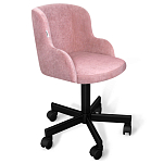 Стул с мягкой розовой обивкой из велюра и подъемно-поворотным механизмом на черных колесиках Harper Pink варинант исполнения - 1 | Loft Concept в Рязани
