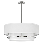 Потолочный светильник с двухслойным белым текстильным абажуром Hinkley варинант исполнения - 9 | Loft Concept в Рязани