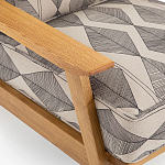 Кресло с каркасом из массива дуба Deniaud Oak Rhombus Beige Armchair варинант исполнения - 5 | Loft Concept в Рязани