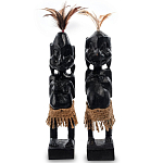 Комплект из 2-х деревянных статуэток Asmat Statuettes Black варинант исполнения - 1 | Loft Concept в Рязани