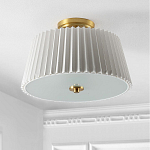 Потолочный светильник с белым плиссированным абажуром Ganglion варинант исполнения - 3 | Loft Concept в Рязани