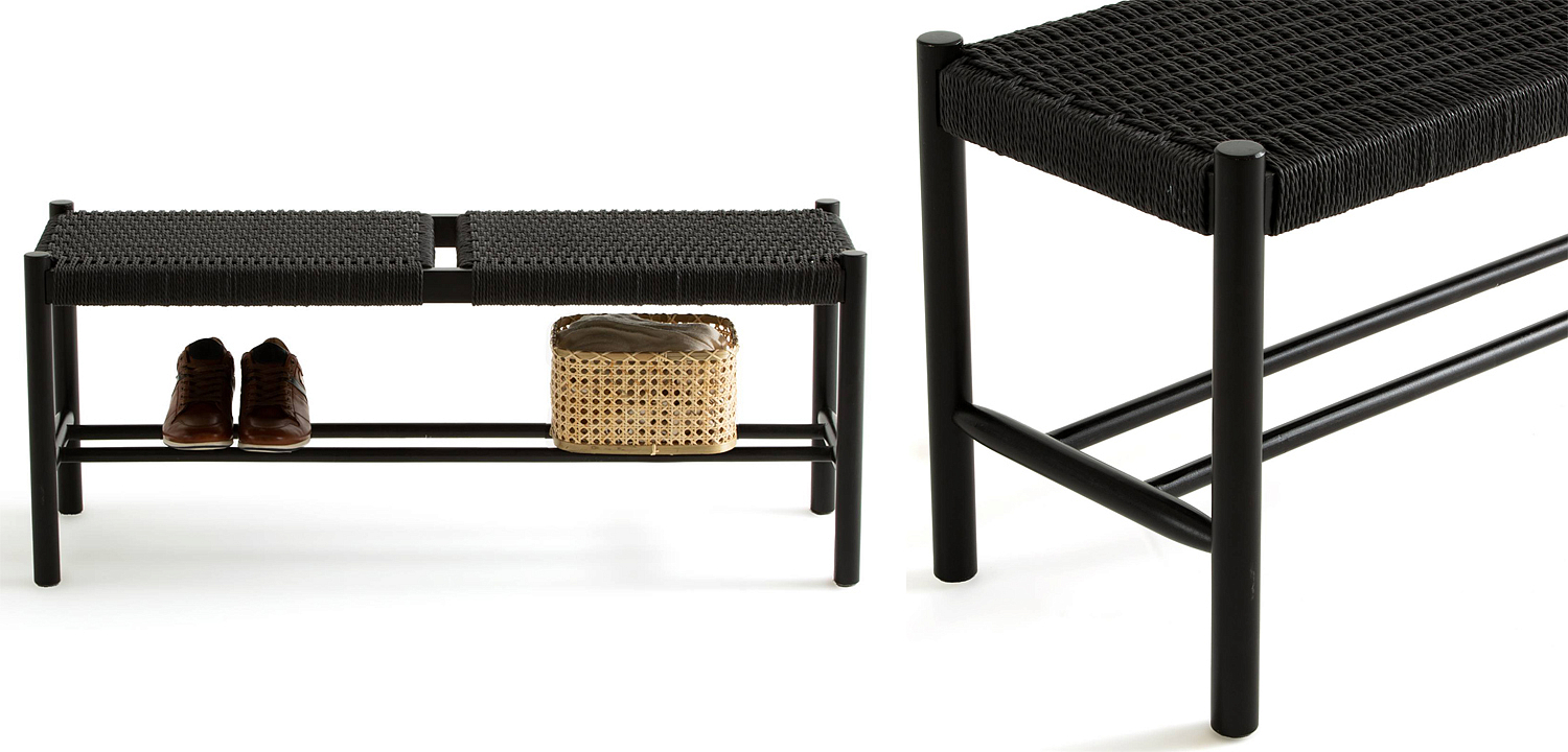 Банкетка Enzo Wicker Black Banquet Банкетка Enzo Wicker Black Banquet - Loft-Concept в Рязани