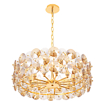 Люстра круглая золотого цвета с круглыми хрустальным элементами Solyria варинант исполнения - 5 | Loft Concept в Рязани