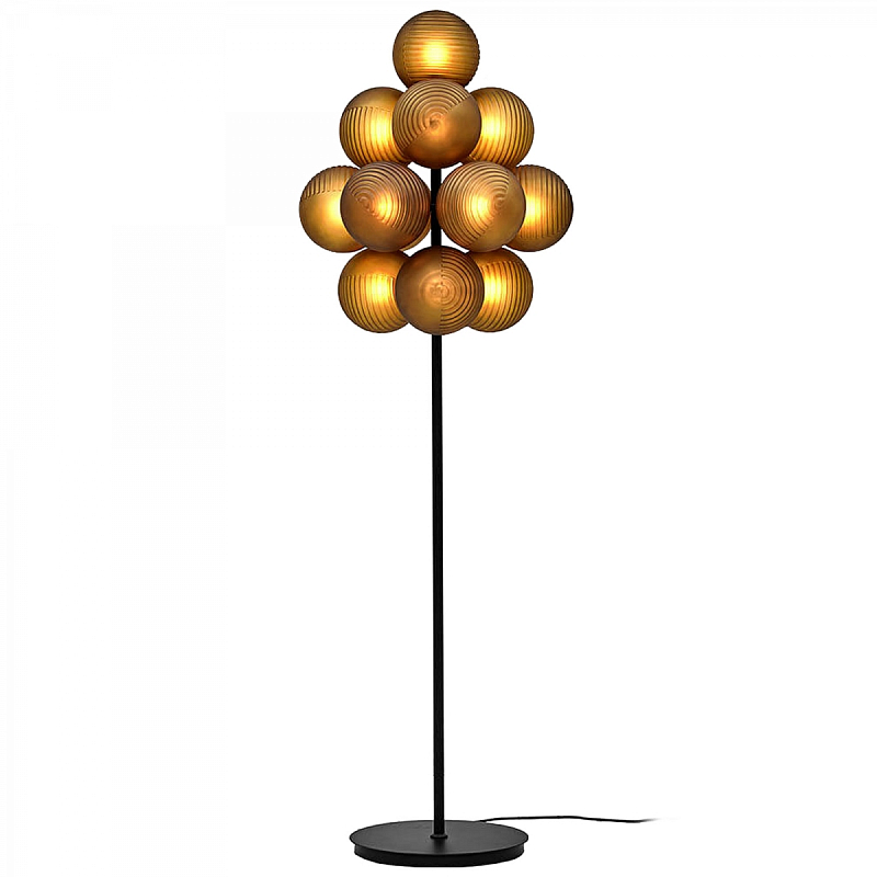 Торшер с круглыми плафонами Syridine Floor lamp Черный Янтарь (Amber) Торшер с круглыми плафонами Syridine Floor lamp Черный Янтарь (Amber) в Рязани | Loft Concept