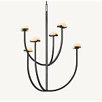 Люстрас 6-ю мраморными плафонами в форме купола Light Warm Light варинант исполнения - 7 | Loft Concept в Рязани