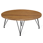 Стол журнальный c коричневой круглой столешницей на четырех черных ножках Charm Coffee Table варинант исполнения - 1 | Loft Concept в Рязани