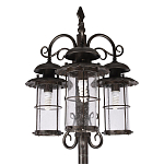 Уличный фонарь с тремя стеклянными плафонами и коваными элементами Elysian Lanterns варинант исполнения - 4 | Loft Concept в Рязани