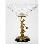 Чаша стеклянная прозрачная на бронзовой подставке с фигуркой девушки Eden Garden варинант исполнения - 3 | Loft Concept в Рязани