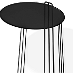 Стол журнальный круглый со столешницей из стекла Gold and Black Marble варинант исполнения - 3 | Loft Concept в Рязани