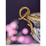 Чаша из прозрачного стекла с бронзовой подставкой и ручками Eden Garden варинант исполнения - 3 | Loft Concept в Рязани