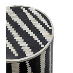 Приставной круглый столик с инкрустацией Black and White Geometry Stool варинант исполнения - 2 | Loft Concept в Рязани