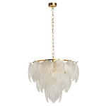 Люстра на цепи с прозрачными стеклянными подвесками в виде листьев Textured Glass Chandelier варинант исполнения - 2 | Loft Concept в Рязани